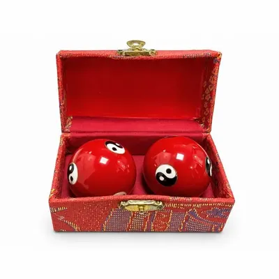 Objets de décoration - Boules de Massage Chinoises Yin Yang Rouges 4,2 cm - ARABESK