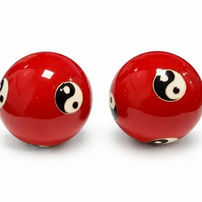 Objets de décoration - Boules de Massage Chinoises Yin Yang Rouges 4,2 cm - ARABESK