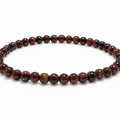 Jewelry - Bracelet Red Tiger's Eye A+ Beads 4 mm - ARABESK