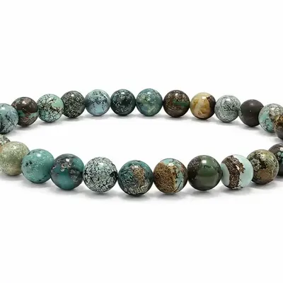 Jewelry - Bracelet Turquoise in Matrix A beads 6mm - ARABESK