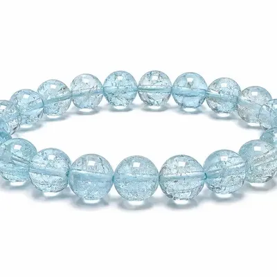 Bijoux - Bracelet Topaze Bleue AA+ perles 9mm - ARABESK