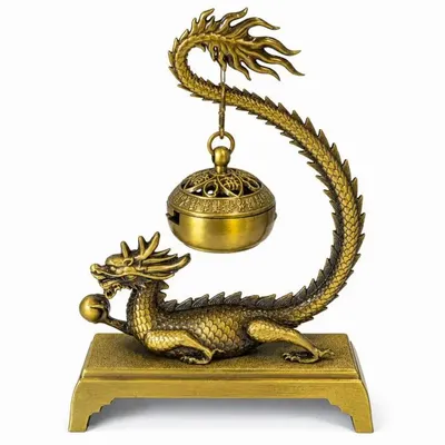 Senteurs - Brûle-encens suspendu décor dragon 13,6 cm - ARABESK