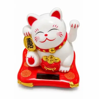 Decorative objects - Lucky Cat Maneki-neko Solar Powered with Moving Arm 7,5 cm - ARABESK