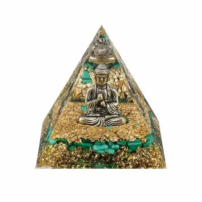 Objets de décoration - Orgonite Pyramide Buddha + Malachite - ARABESK