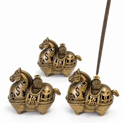 Senteurs - Porte-encens cheval 5,3 cm – Lot de 3 - ARABESK