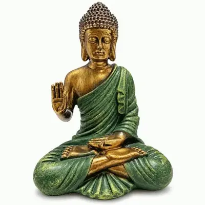 Objets de décoration - Statue Bouddha Abhaya Verte en Résine 13 cm - ARABESK