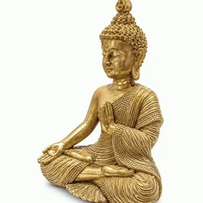Decorative objects - Buddha Statue Golden Teaching Mudra in Resin 15 cm - ARABESK
