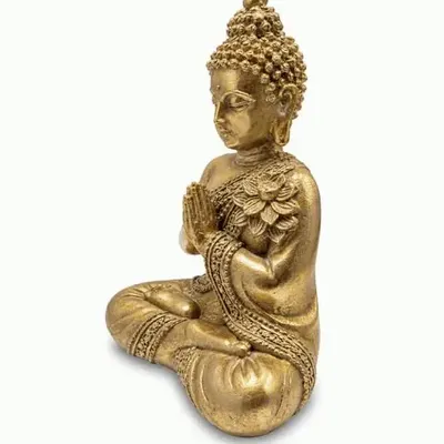 Objets de décoration - Statue Bouddha Namasté Doré en Résine 14 cm - ARABESK