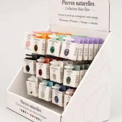 Cosmétiques - Présentoir de Pierres Roulées Naturelles – 72 Pierres - ARABESK