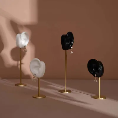 Decorative objects - Silicone Ear Earring Stand on Brass Base - WHISPERING WOODS