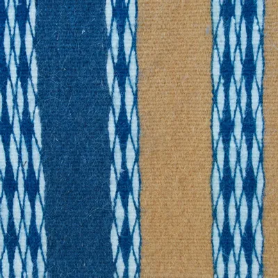 Design carpets - Nido d'Ape Blu Arancio, handwoven wool rug 180 x 250 cm - EUGENIA PINNA