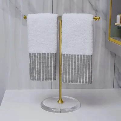 Porte-serviettes - Support en T Taqia pour serviettes et bijoux, laiton - MEMONZA