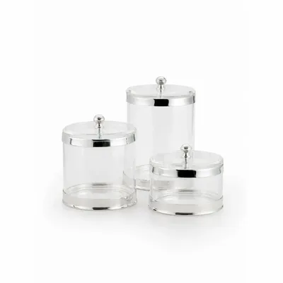Boîtes de conservation - Set de 3 pots de rangement Zeyye, finition argent - MEMONZA