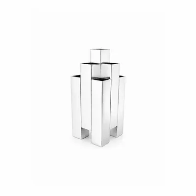 Vases - Vase sculptural Morve, plaqué argent - MEMONZA