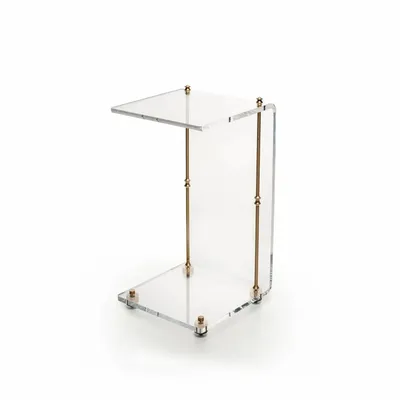 Tables basses - Table d'appoint en C Rima en acrylique, laiton - MEMONZA