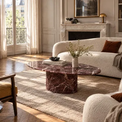 Tables for hotels - Coffee tables -120X70X40 cm - Valleyra - Marbre Rosso Levano - STONE VALLEY