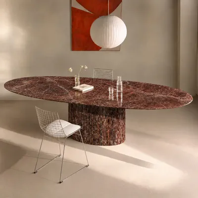 Tables pour hôtels - Tables à manger - 240X120X75 cm - Valleyra - Marbre Rosso Levano - STONE VALLEY