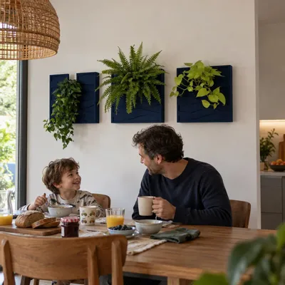 Solutions acoustiques - Tableau végétal design - plantes vivantes - WAVE 40x40 - ARTENA VEGETAL