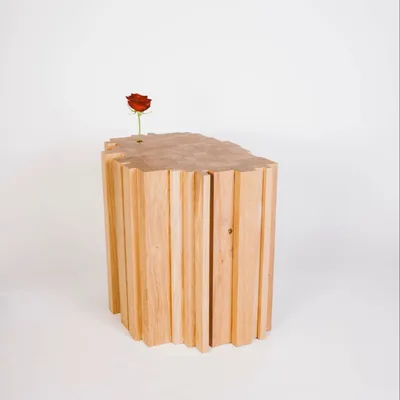 Tables basses - WOODEN MOSAIC SIDE TABLE - NICK VAN NECHEL