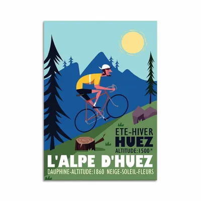 Carterie - Carte 10,5 x 14,8 cm - Cycliste Alpe d'Huez - Gary Godel - WALL EDITIONS