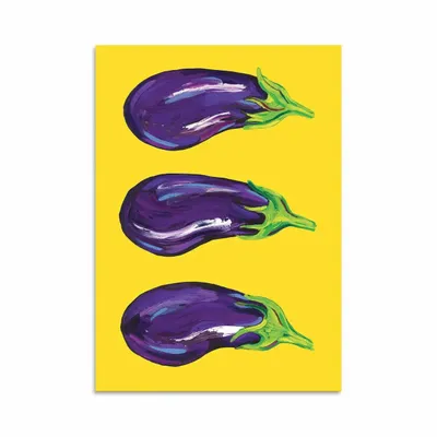 Carterie - Carte d'art - Aubergines in yellow - Alice Straker - WALL EDITIONS