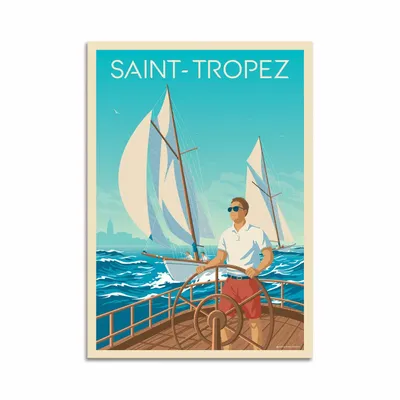 Carterie - Carte 10,5 x 14,8 cm - Saint-Tropez V2 - Olahoop Travel Posters - WALL EDITIONS