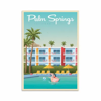 Carterie - Carte d'art - Carte d'art - Palm Springs Version 2 - Olahoop Travel Art Cards - WALL EDITIONS