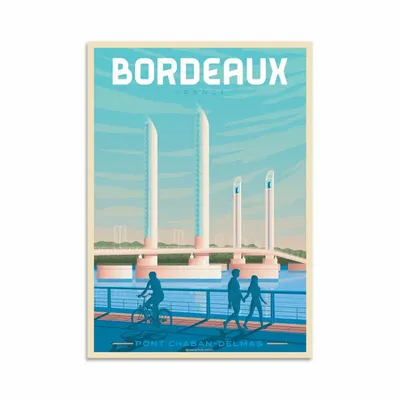 Carterie - Carte d'art - Bordeaux - Olahoop Travel Art Cards - WALL EDITIONS