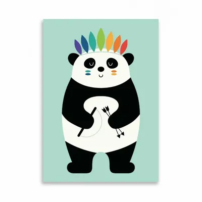 Carterie - Carte 10,5 x 14,8 cm - Indian Panda - Andy Westface - WALL EDITIONS