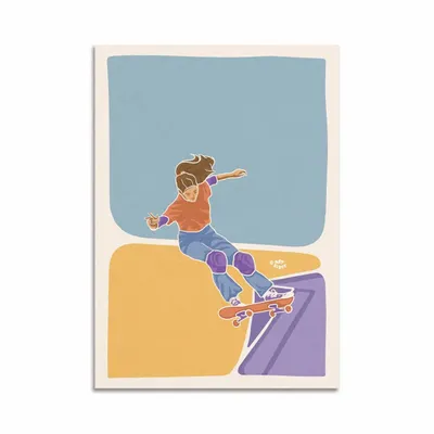 Carterie - Carte d'art - Skateboard girl - Art Rider - WALL EDITIONS