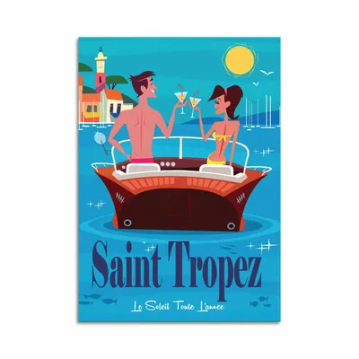 Carterie - Carte 10,5 x 14,8 cm - Saint-Tropez - Gary Godel - WALL EDITIONS