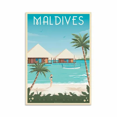 Carterie - Carte d'art - Carte d'art - Maldives - Olahoop Travel Art Cards - WALL EDITIONS