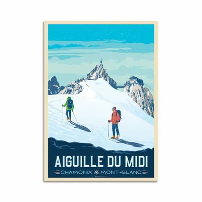 Carterie - Carte 10,5 x 14,8 cm - Aiguille du Midi Chamonix Mont-Blanc - Olahoop Travel Posters - WALL EDITIONS