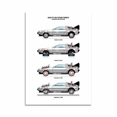 Card shop - Art-Card 10,5 x 14,8 cm - Delorean time evolution - Olivier Bourdereau - WALL EDITIONS