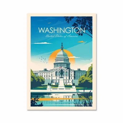 Carterie - Carte d'art - Washington - Studio Inception - WALL EDITIONS