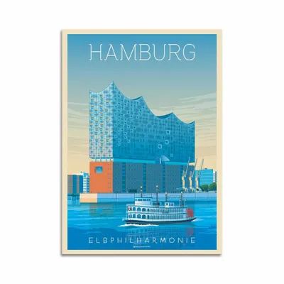 Carterie - Carte 10,5 x 14,8 cm - Hamburg - Olahoop Travel Posters - WALL EDITIONS