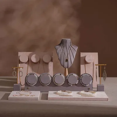 Jewelry - Blush Pink and Lavender Vegan Suede Jewelry Display Set - WHISPERING WOODS