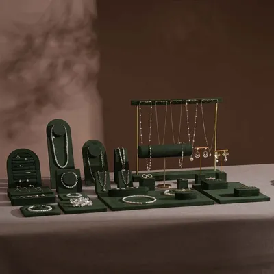 Jewelry - Forest Green Vegan Suede Jewelry Display Set - WHISPERING WOODS