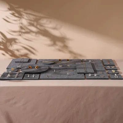 Jewelry - Dark Gray Felt Jewelry Display Set - WHISPERING WOODS