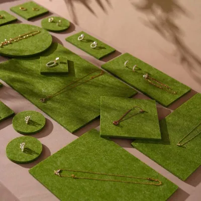 Jewelry - Green Felt Jewelry Display Set - WHISPERING WOODS