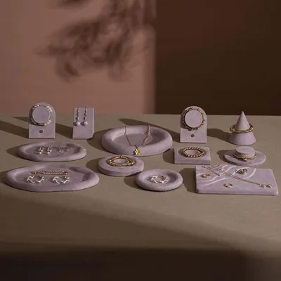 Jewelry - Lavender Vegan Suede Organic Jewelry Display Set - WHISPERING WOODS