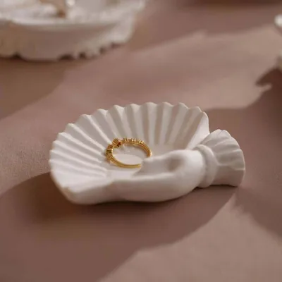 Jewelry - Neoclassical Gypsum Jewelry Dish Set - WHISPERING WOODS