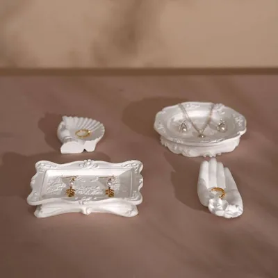 Jewelry - Neoclassical Gypsum Jewelry Dish Set - WHISPERING WOODS