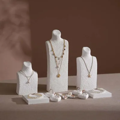 Jewelry - Ultra White Gypsum Jewelry Display Set - WHISPERING WOODS