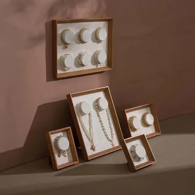 Jewelry - White Vegan Suede Bracelet Display Frame Set - WHISPERING WOODS