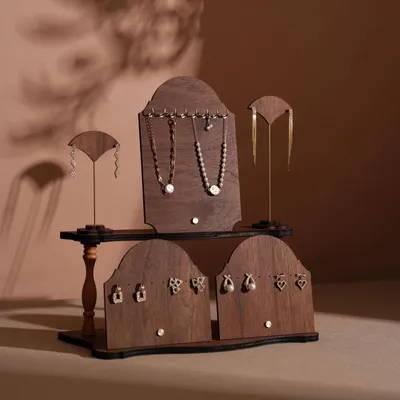 Jewelry - Walnut Veneer Earring and Bracelet Display Set - WHISPERING WOODS
