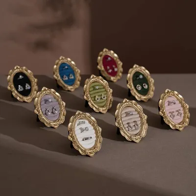 Jewelry - Rococo Oval Ring Display Frame in Gilded Resin - WHISPERING WOODS