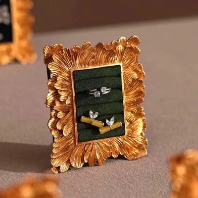 Jewelry - Gold Leaf Rococo Ring and Earring Display Frame - WHISPERING WOODS