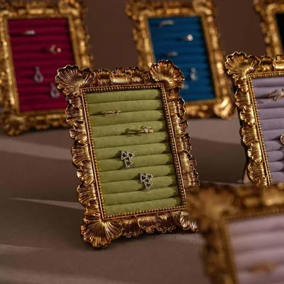 Jewelry - Rococo Gold Ring and Earring Display Frame - WHISPERING WOODS