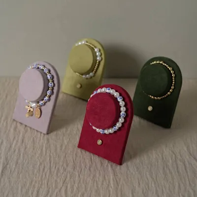 Jewelry - Vegan Suede Bracelet Holder with Brass Stand - WHISPERING WOODS